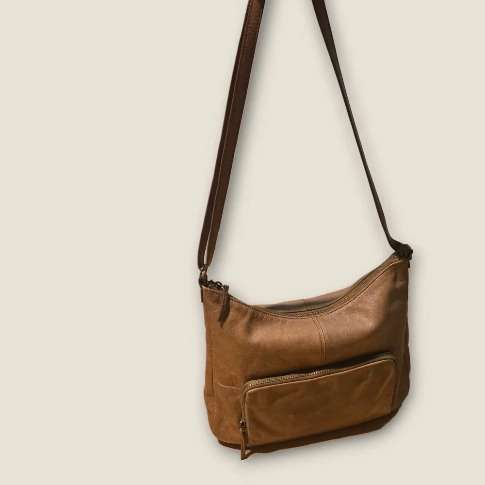 Vintage Margot New York Leather Hobo Bag 2000s 13x13